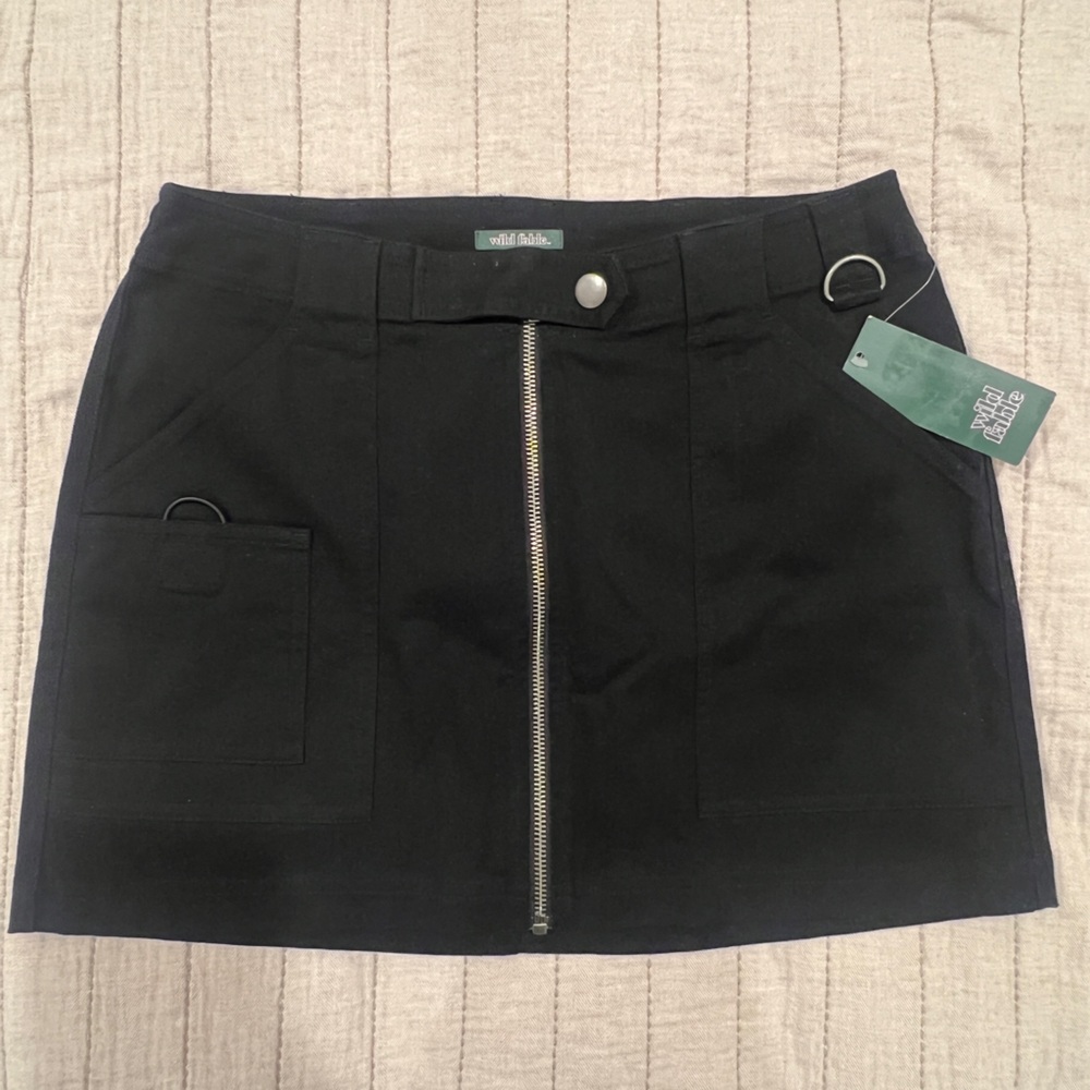 Wild Fable Black Zip-Up skirt